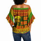 Ethiopia Haile Selassie Christmas Off Shoulder Wrap Waist Top King Of Kings Lion Of Judah Ugly Pattern Holiday