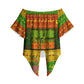 Ethiopia Haile Selassie Christmas Off Shoulder Wrap Waist Top King Of Kings Lion Of Judah Ugly Pattern Holiday