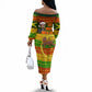 Ethiopia Haile Selassie Christmas Off The Shoulder Long Sleeve Dress King Of Kings Lion Of Judah Ugly Pattern Holiday