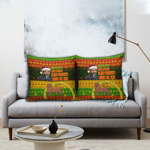 Ethiopia Haile Selassie Christmas Pillow Cover King Of Kings Lion Of Judah Ugly Pattern Holiday