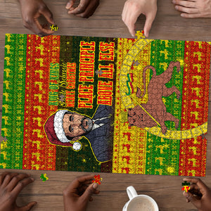 Ethiopia Haile Selassie Christmas Puzzle King Of Kings Lion Of Judah Ugly Pattern Holiday