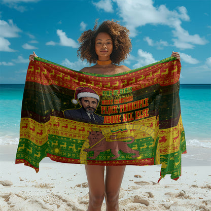 Ethiopia Haile Selassie Christmas Sarong King Of Kings Lion Of Judah Ugly Pattern Holiday