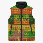 Ethiopia Haile Selassie Christmas Sleeveless Puffer Jacket King Of Kings Lion Of Judah Ugly Pattern Holiday