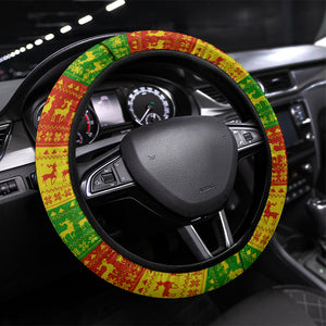 Ethiopia Haile Selassie Christmas Steering Wheel Cover King Of Kings Lion Of Judah Ugly Pattern Holiday