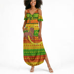 Ethiopia Haile Selassie Christmas Summer Maxi Dress King Of Kings Lion Of Judah Ugly Pattern Holiday