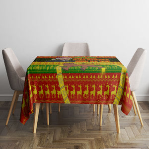 Ethiopia Haile Selassie Christmas Tablecloth King Of Kings Lion Of Judah Ugly Pattern Holiday