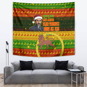 Ethiopia Haile Selassie Christmas Tapestry King Of Kings Lion Of Judah Ugly Pattern Holiday