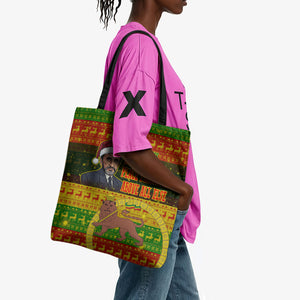 Ethiopia Haile Selassie Christmas Tote Bag King Of Kings Lion Of Judah Ugly Pattern Holiday