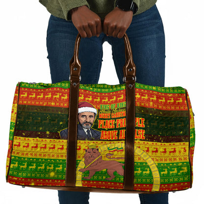 Ethiopia Haile Selassie Christmas Travel Bag King Of Kings Lion Of Judah Ugly Pattern Holiday