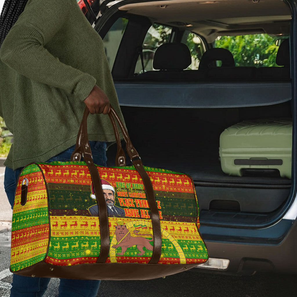 Ethiopia Haile Selassie Christmas Travel Bag King Of Kings Lion Of Judah Ugly Pattern Holiday