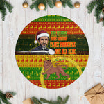 Ethiopia Haile Selassie Christmas Tree Skirt King Of Kings Lion Of Judah Ugly Pattern Holiday
