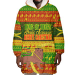 Ethiopia Haile Selassie Christmas Wearable Blanket Hoodie King Of Kings Lion Of Judah Ugly Pattern Holiday