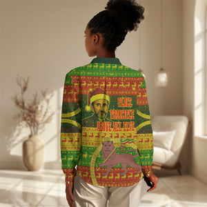Ethiopia Haile Selassie Christmas Women Casual Shirt King Of Kings Lion Of Judah Ugly Pattern Holiday