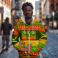 Ethiopia Haile Selassie Christmas Zip Hoodie King Of Kings Lion Of Judah Ugly Pattern Holiday