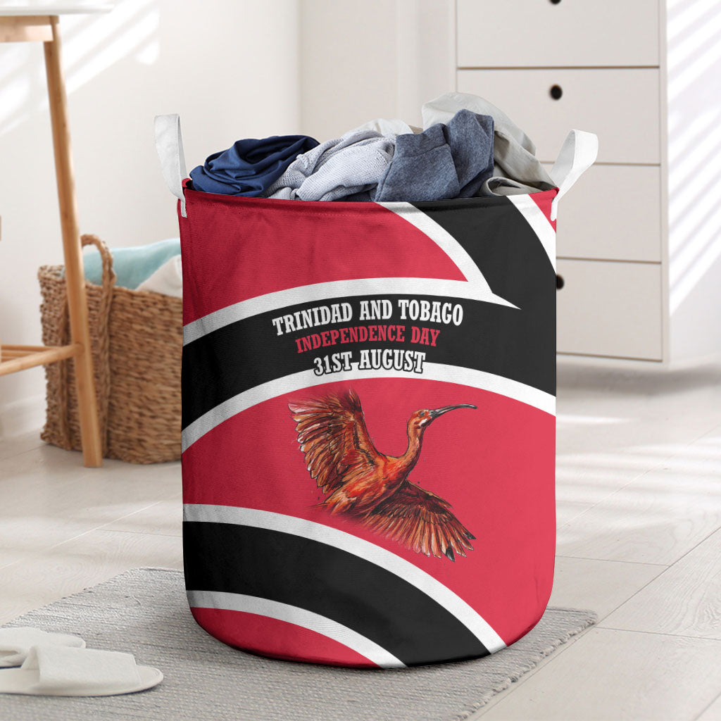 Trinidad And Tobago Independence Day Scarlet Ibis Laundry Basket Steelpan Heritage National Flag