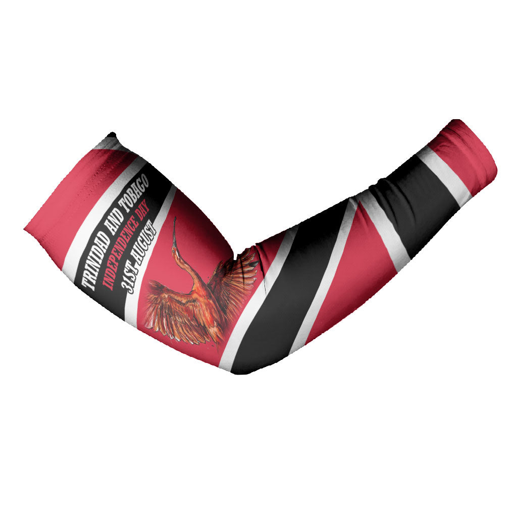 Trinidad And Tobago Independence Day Scarlet Ibis Arm Sleeves Steelpan Heritage National Flag