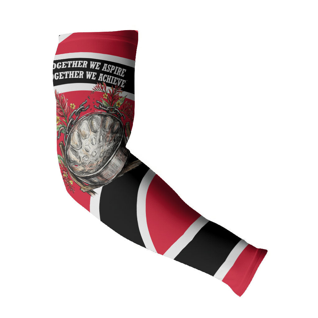 Trinidad And Tobago Independence Day Scarlet Ibis Arm Sleeves Steelpan Heritage National Flag