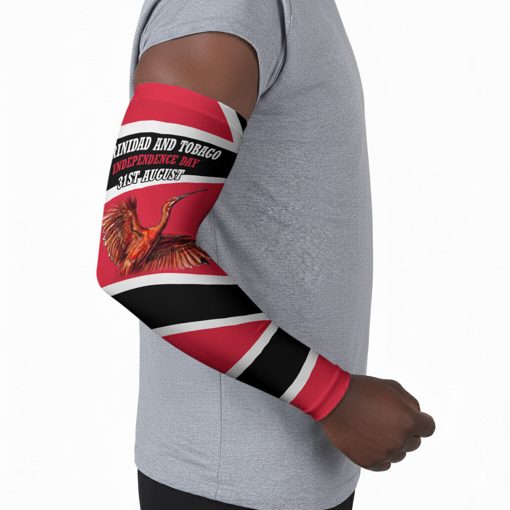 Trinidad And Tobago Independence Day Scarlet Ibis Arm Sleeves Steelpan Heritage National Flag