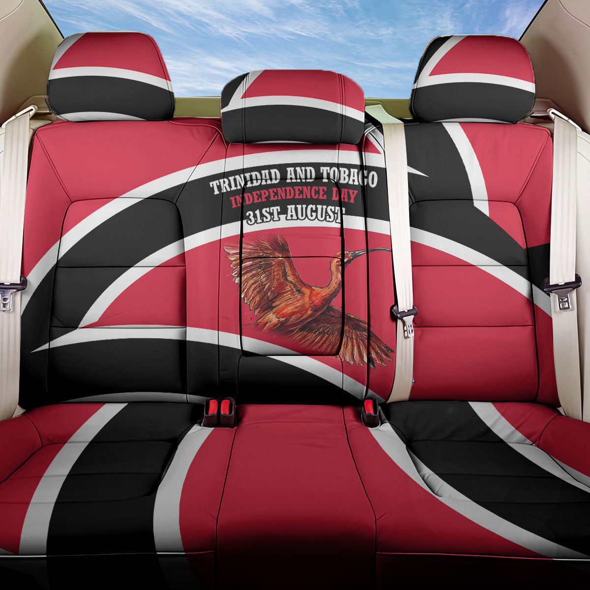 Trinidad And Tobago Independence Day Scarlet Ibis Back Car Seat Cover Steelpan Heritage National Flag