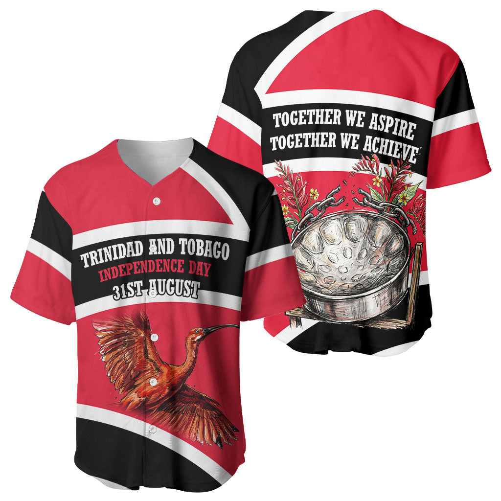 Trinidad And Tobago Independence Day Scarlet Ibis Baseball Jersey Steelpan Heritage National Flag