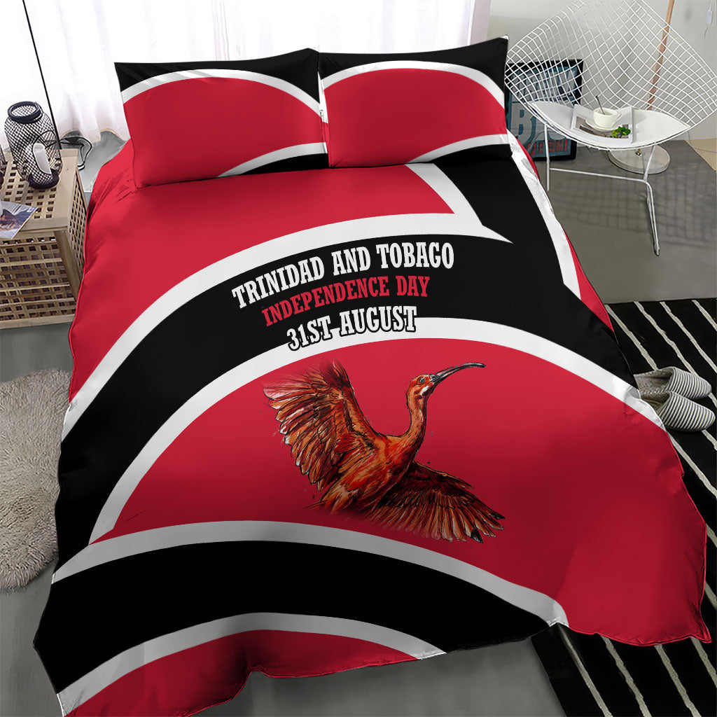 Trinidad And Tobago Independence Day Scarlet Ibis Bedding Set Steelpan Heritage National Flag