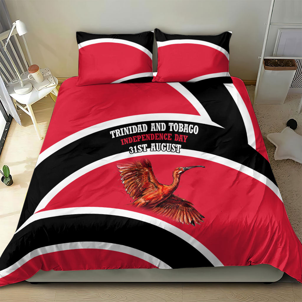 Trinidad And Tobago Independence Day Scarlet Ibis Bedding Set Steelpan Heritage National Flag