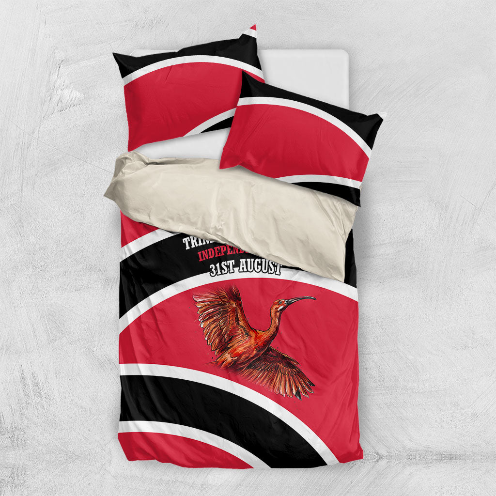 Trinidad And Tobago Independence Day Scarlet Ibis Bedding Set Steelpan Heritage National Flag