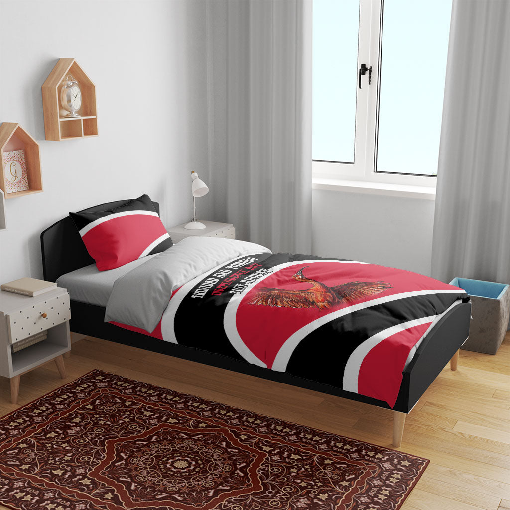 Trinidad And Tobago Independence Day Scarlet Ibis Bedding Set Steelpan Heritage National Flag