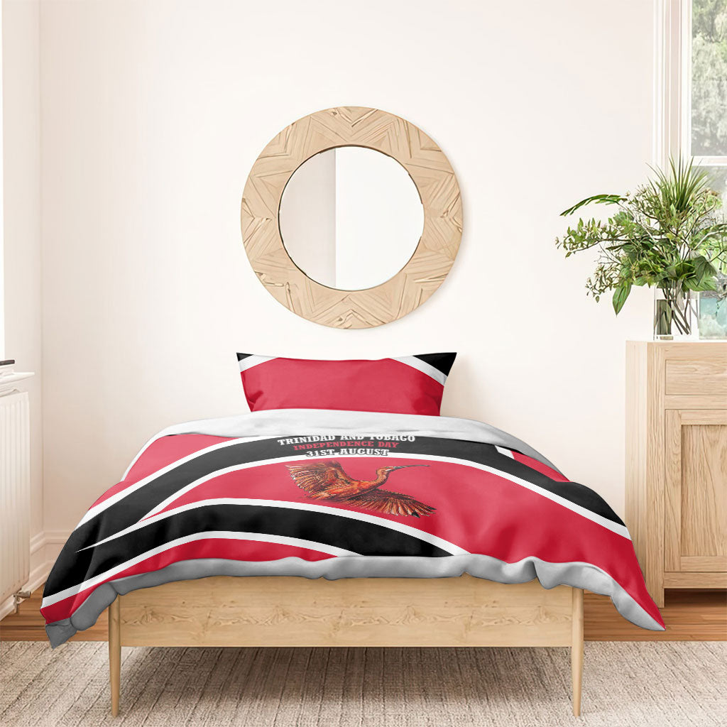 Trinidad And Tobago Independence Day Scarlet Ibis Bedding Set Steelpan Heritage National Flag