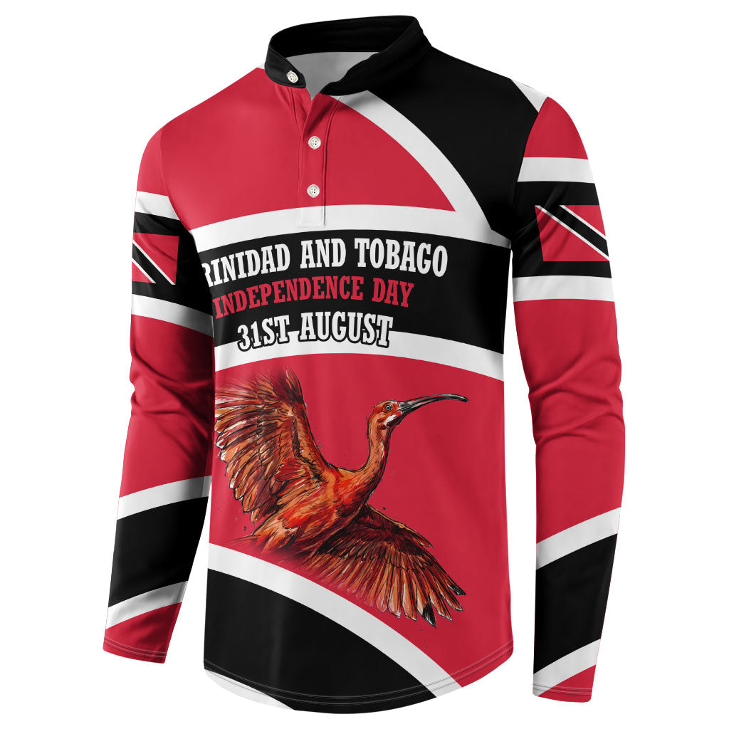 Trinidad And Tobago Independence Day Scarlet Ibis Button Sweatshirt Steelpan Heritage National Flag