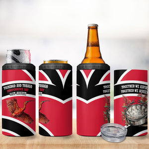 Trinidad And Tobago Independence Day Scarlet Ibis 4 in 1 Can Cooler Tumbler Steelpan Heritage National Flag