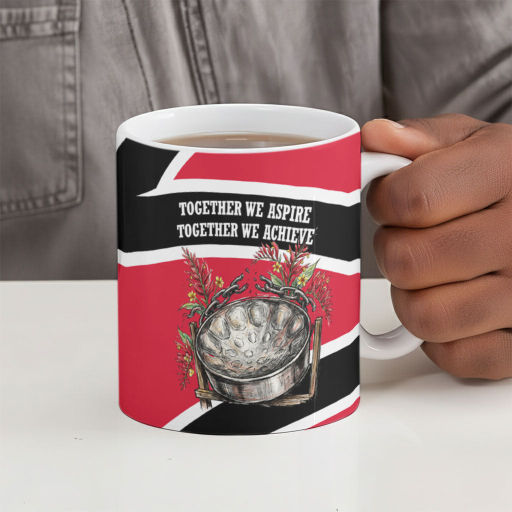 Trinidad And Tobago Independence Day Scarlet Ibis Ceramic Mug Steelpan Heritage National Flag