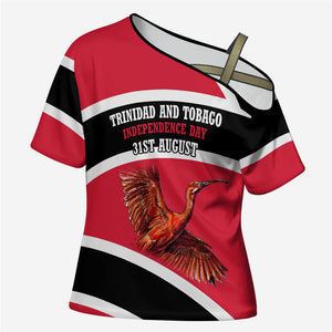 Trinidad And Tobago Independence Day Scarlet Ibis Cross Shoulder Shirt Steelpan Heritage National Flag