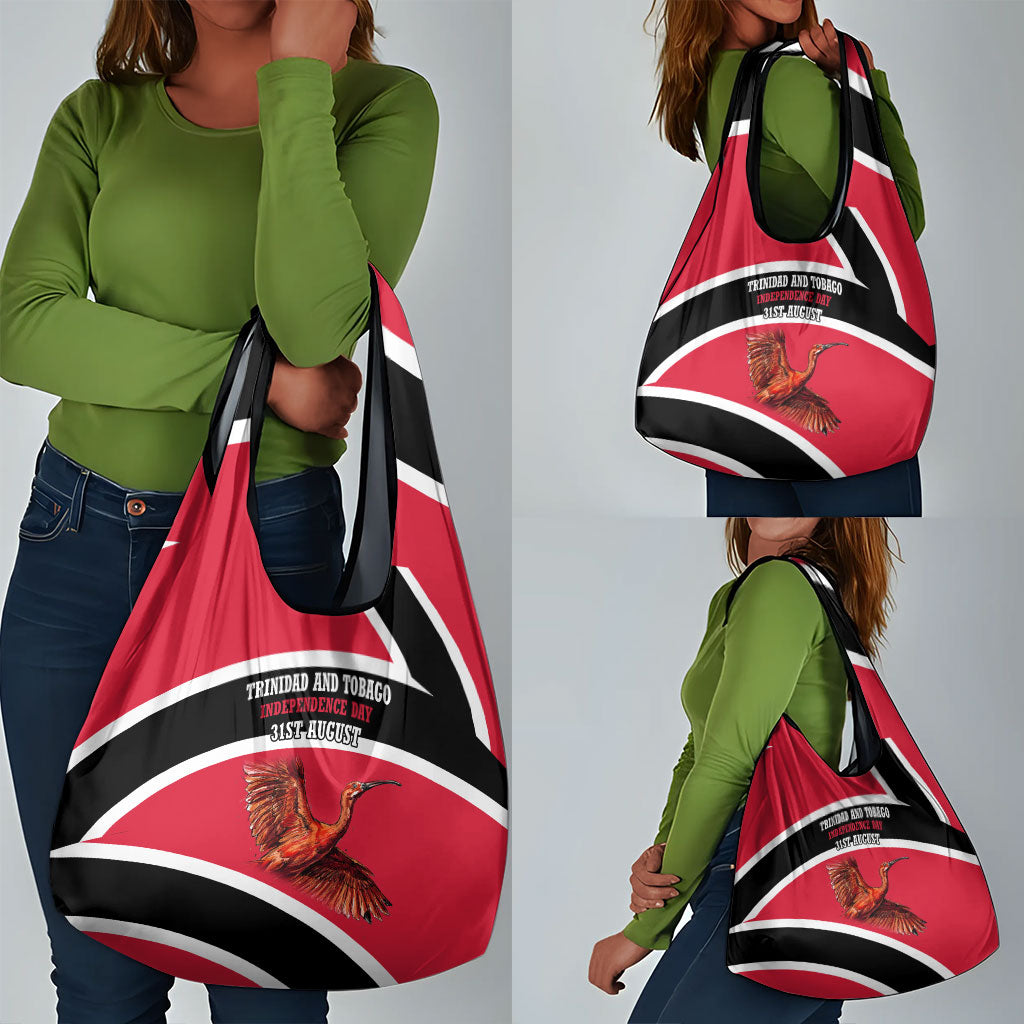 Trinidad And Tobago Independence Day Scarlet Ibis Grocery Bag Steelpan Heritage National Flag