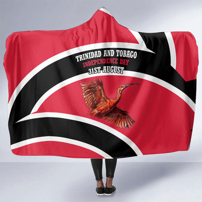 Trinidad And Tobago Independence Day Scarlet Ibis Hooded Blanket Steelpan Heritage National Flag