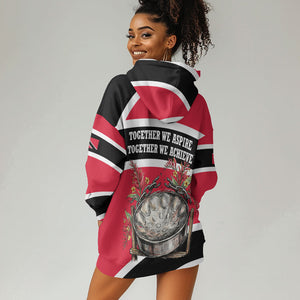 Trinidad And Tobago Independence Day Scarlet Ibis Hoodie Dress Steelpan Heritage National Flag