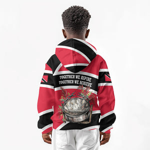 Trinidad And Tobago Independence Day Scarlet Ibis Kid Hoodie Steelpan Heritage National Flag