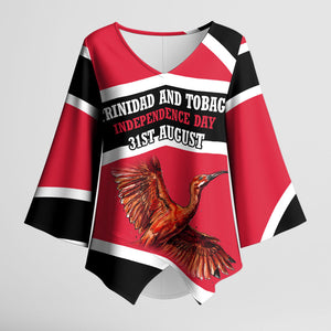 Trinidad And Tobago Independence Day Scarlet Ibis Kimono Sleeve Blouse Steelpan Heritage National Flag