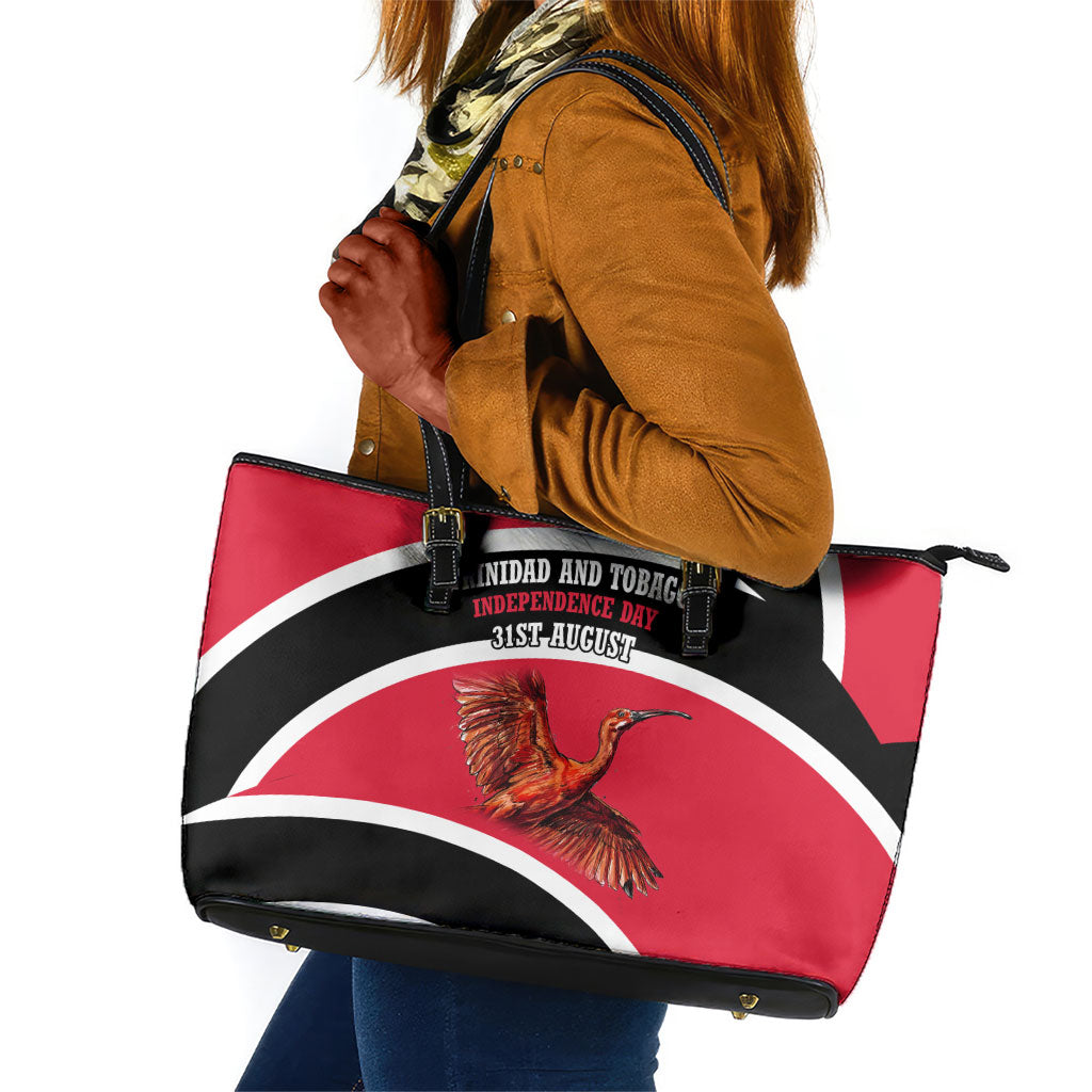 Trinidad And Tobago Independence Day Scarlet Ibis Leather Tote Bag Steelpan Heritage National Flag