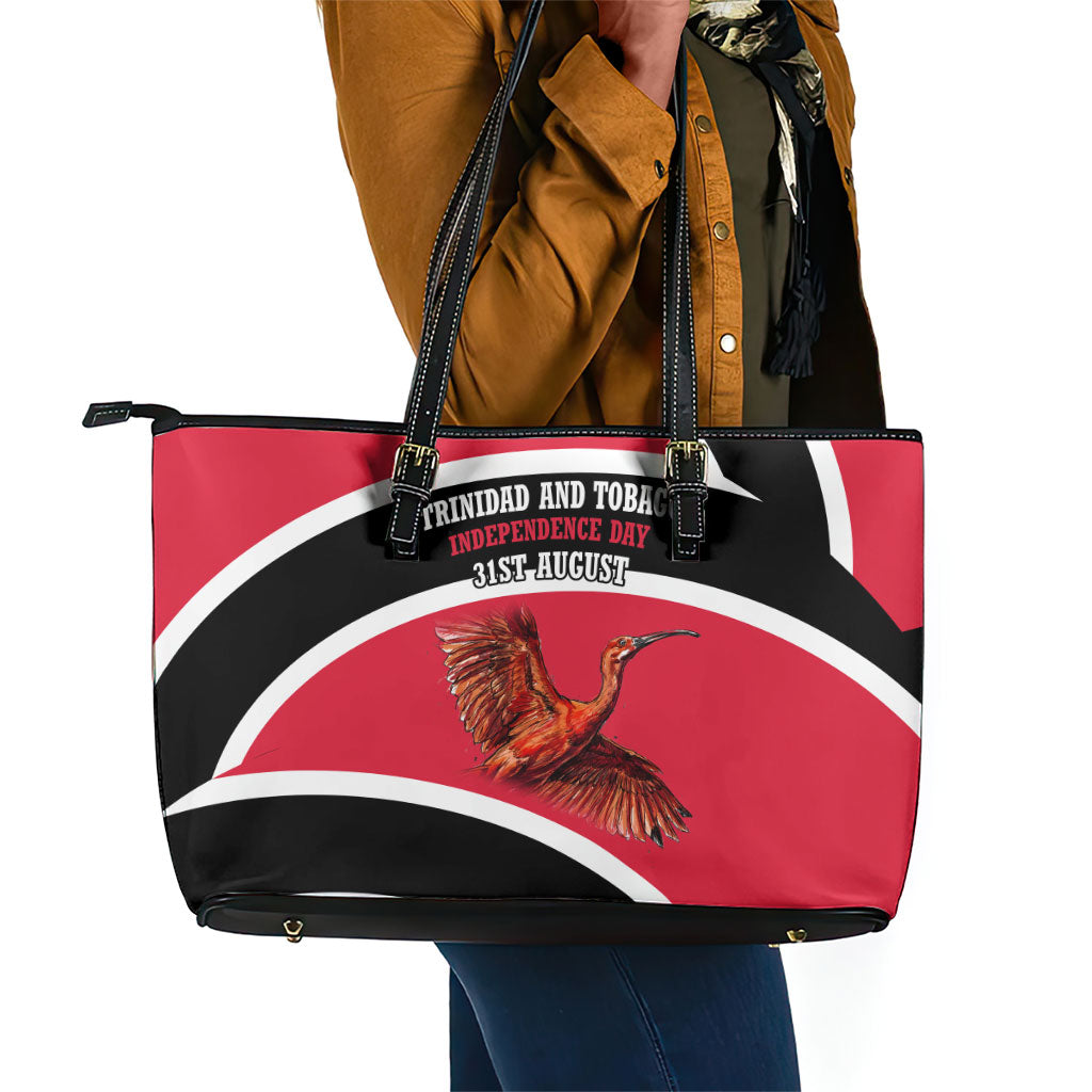 Trinidad And Tobago Independence Day Scarlet Ibis Leather Tote Bag Steelpan Heritage National Flag