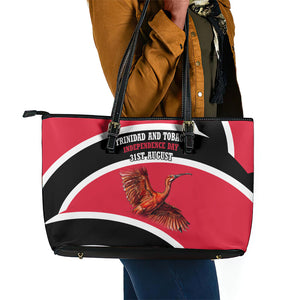Trinidad And Tobago Independence Day Scarlet Ibis Leather Tote Bag Steelpan Heritage National Flag