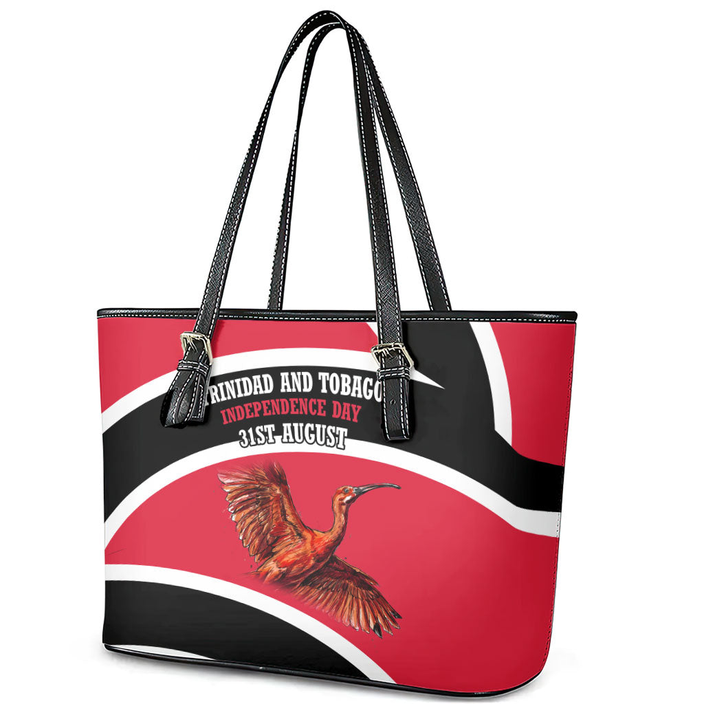 Trinidad And Tobago Independence Day Scarlet Ibis Leather Tote Bag Steelpan Heritage National Flag