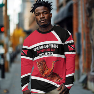 Trinidad And Tobago Independence Day Scarlet Ibis Long Sleeve Shirt Steelpan Heritage National Flag