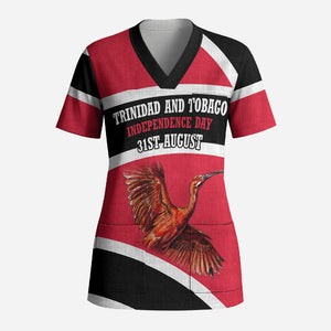 Trinidad And Tobago Independence Day Scarlet Ibis Scrub Top Steelpan Heritage National Flag