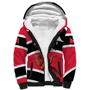 Trinidad And Tobago Independence Day Scarlet Ibis Sherpa Hoodie Steelpan Heritage National Flag