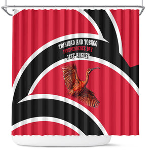 Trinidad And Tobago Independence Day Scarlet Ibis Shower Curtain Steelpan Heritage National Flag