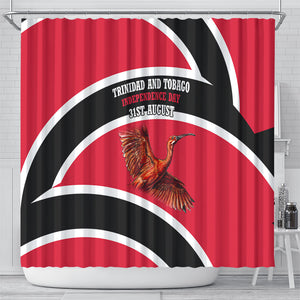 Trinidad And Tobago Independence Day Scarlet Ibis Shower Curtain Steelpan Heritage National Flag
