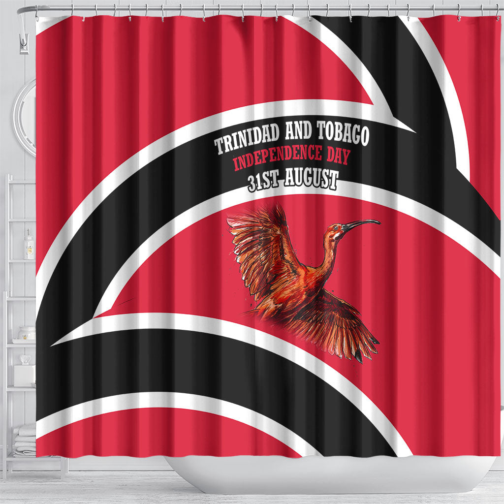 Trinidad And Tobago Independence Day Scarlet Ibis Shower Curtain Steelpan Heritage National Flag