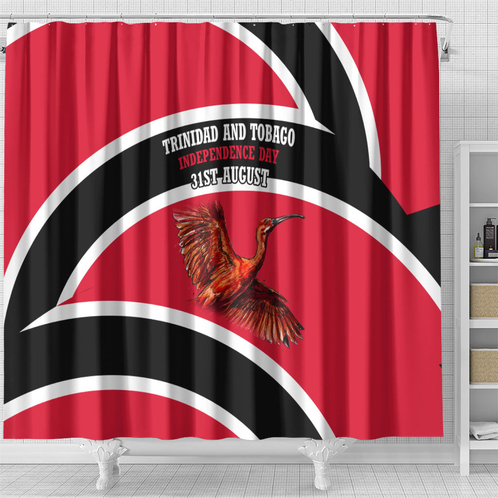 Trinidad And Tobago Independence Day Scarlet Ibis Shower Curtain Steelpan Heritage National Flag