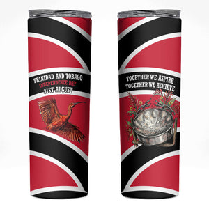 Trinidad And Tobago Independence Day Scarlet Ibis Skinny Tumbler Steelpan Heritage National Flag